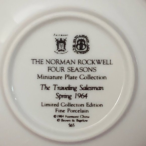 565 Traveling Salesman - Norman Rockwell Four Seasons Miniature Plate Collection - Picture 4 of 5